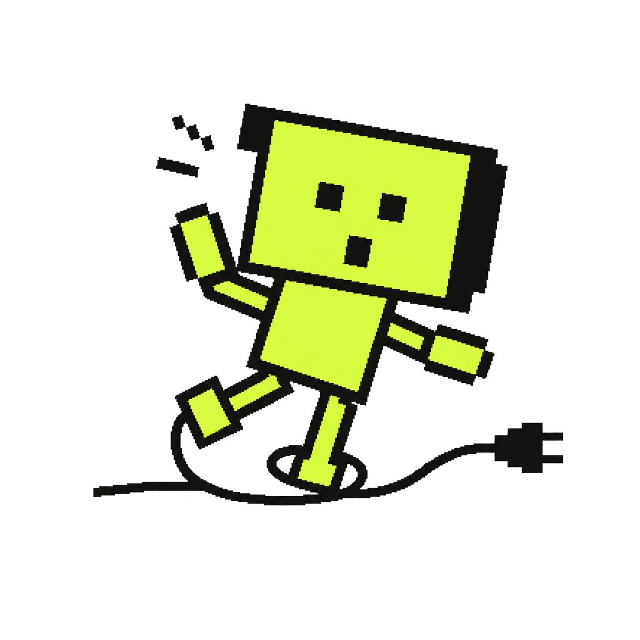 Pixel robot moving with a cable